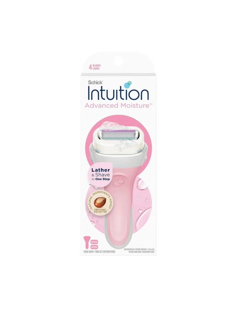 Schick Advanced Moisturizing Womens Razor with Shea Butter, 1 Handle with 2 Refills - Image 1