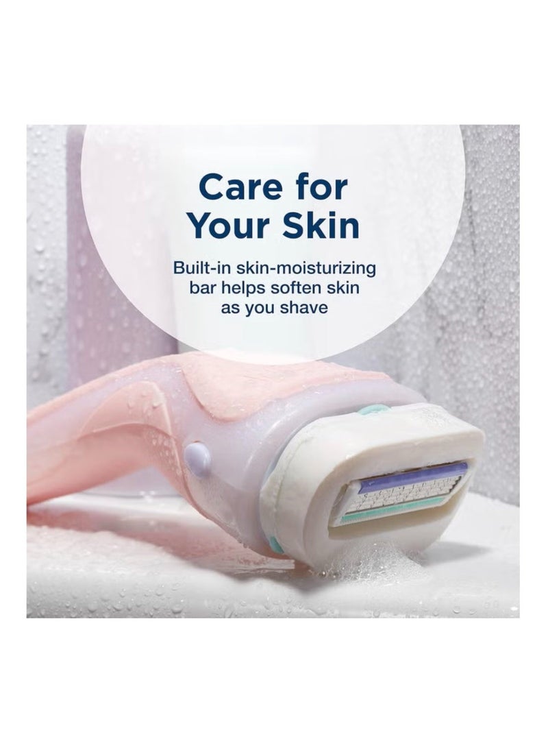 Schick Advanced Moisturizing Womens Razor with Shea Butter, 1 Handle with 2 Refills - Image 2