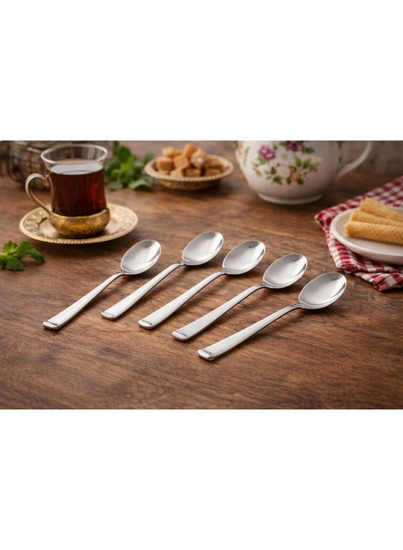 BSF ✨ Plain Steel Teaspoon Set – 6 Pieces ✨ - Image 1