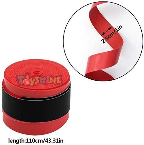 Toyshine 4 Pieces Tennis Badminton Racket Overgrips, Anti-Slip and Super Absorbent Sweat Tennis Racket Grip Tape (Plain Red) SSTP - Image 2