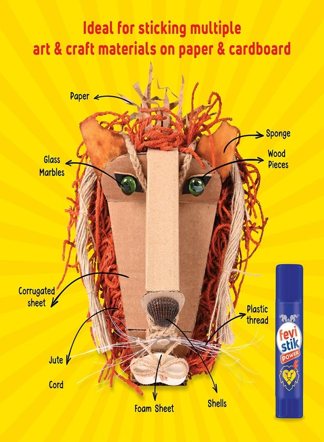 بيديلايت فيفيستيك باور، عبوة من 15 قطعة | أعواد بلاستيكية، كرتونية، صوفية، إسفنجية، زجاجية، خيش، وخشبية على ورق، مثالية للمشاريع المدرسية والفنون والحرف اليدوية، غير فوضوية، غير سامة، لأول مرة في الهند - Image 5
