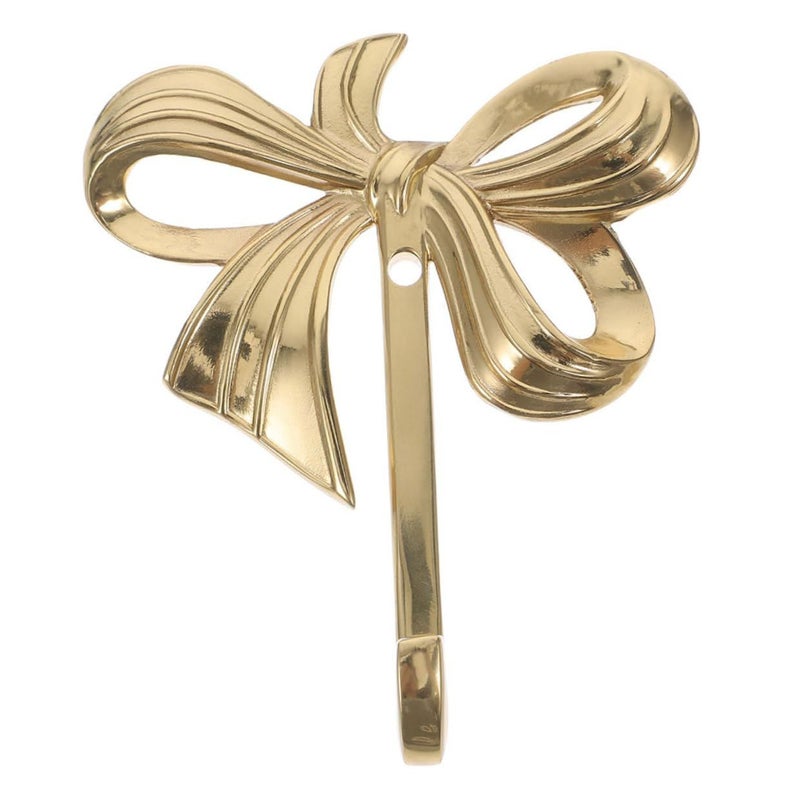 Gold Decorative Brass Bow Wall Hook Coat Hanger Towel Holder For Bathroom Nursery - Image 2