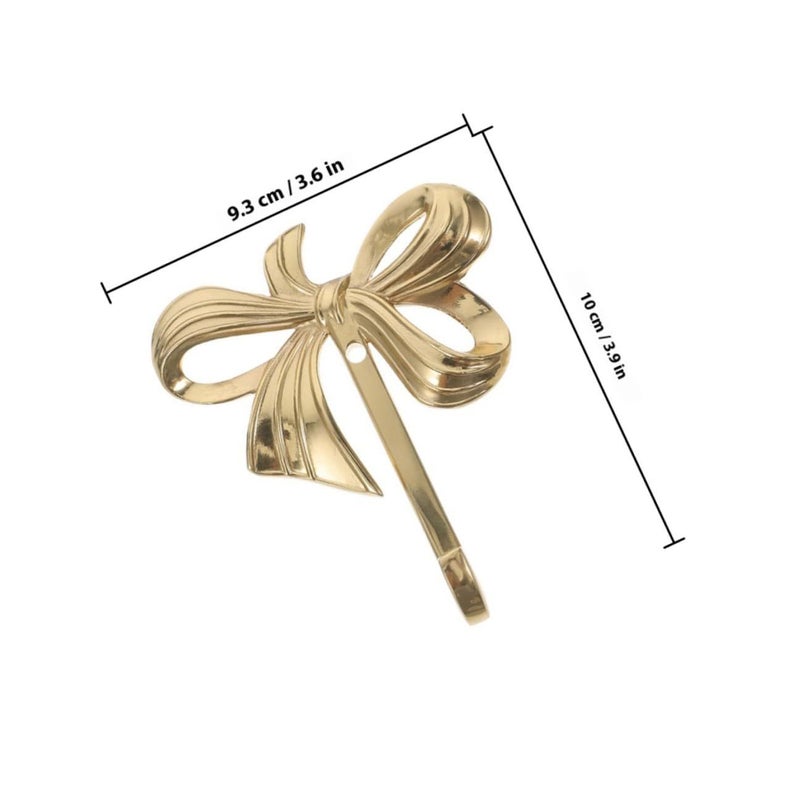 Gold Decorative Brass Bow Wall Hook Coat Hanger Towel Holder For Bathroom Nursery - Image 3