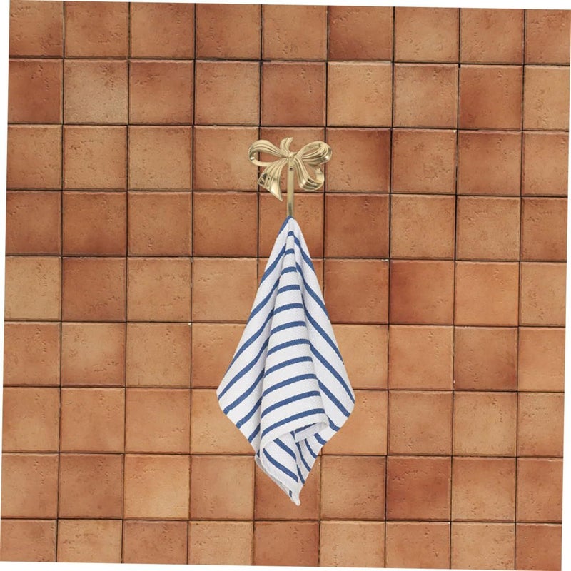 Gold Decorative Brass Bow Wall Hook Coat Hanger Towel Holder For Bathroom Nursery - Image 5
