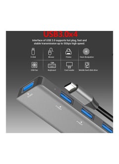 NIBEMINENT 4-Port USB Hub Grey  - Image 2