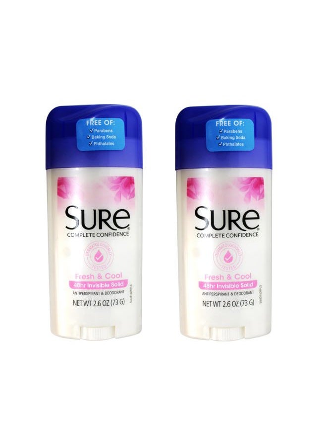 Sure Anti-Perspirant & Deodorant Invisible Solid Fresh & Cool 2.60 oz (Pack of 2) - Image 1