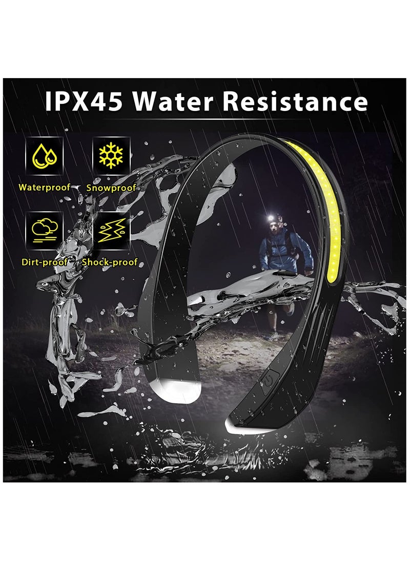 Led Headlamp Rechargeable - Waterproof Brightbeam Neckband and Headlamp Flashlight with 4 Lighting Modes for Camping Running Hiking Hardhat