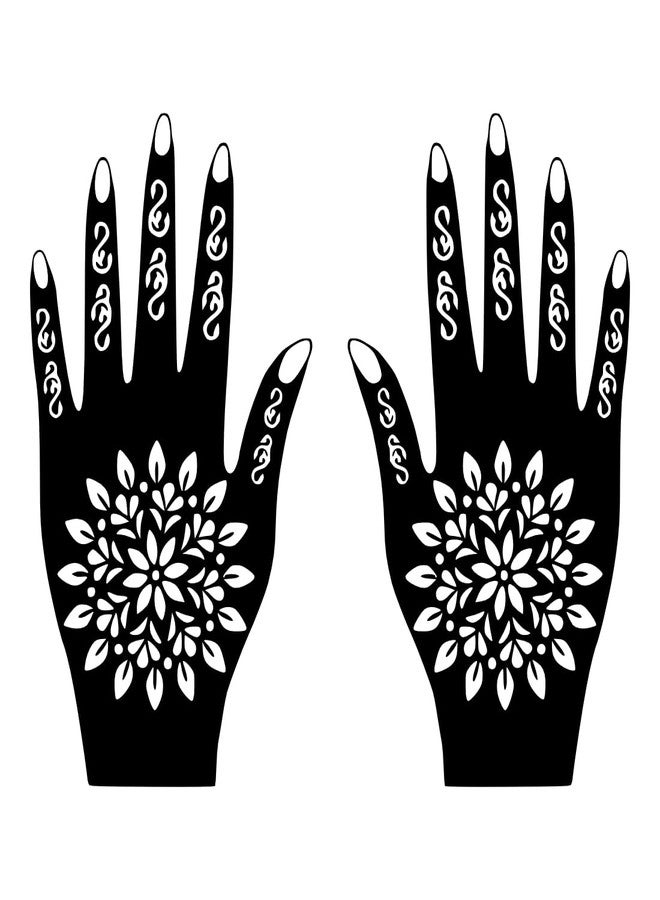 ORDERSHOCK Reusable Mehndi Stencil Sticker with Intricate Floral Patterns for Hands - Image 2