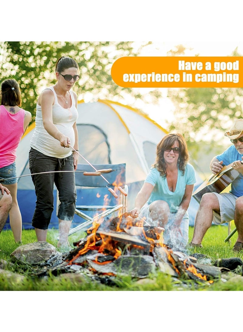 KASTWAVE 5-Pack Marshmallow Roasting Sticks - Extra Long 34'' Stainless Steel Telescopic Smores & Hot Dog Skewers, Kid-Safe Barbecue Forks for Camping, Bonfires, and Grilling - Image 5