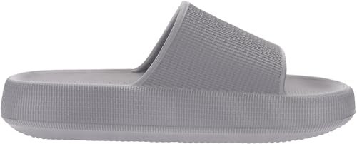 BRONAX Pillow Slippers for Women and Men | House Slides Shower Sandals | Cushioned Thick Sole 37-38 Grey - Image 4