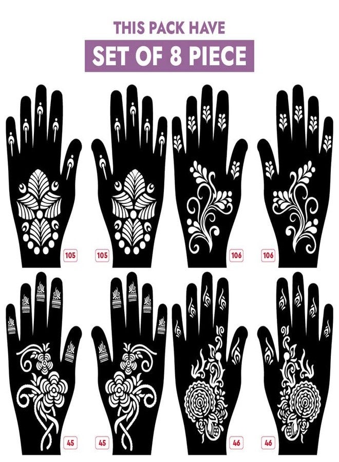 Apcute Mahndi stickers Latest Mehandi Design Stencils for Girls, womens, kids, unisex Design NO - Apcute-New-105-106-45-46 - Image 2