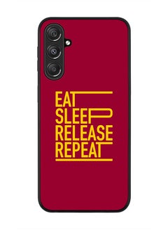 Rugged Black Edge case for Samsung Galaxy M34 5G, Custom Slim fit Flexible Anti Drop Thin Phone Case Cover - Eat Sleep Release Repeat