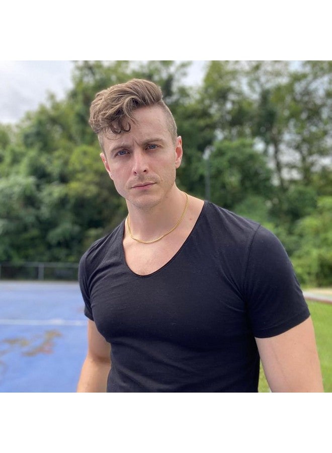 Jstyle سلسلة قلادة 3 قطع للرجال، سلاسل كوبية من الفولاذ المقاوم للصدأ باللونين الذهبي والأسود والفضي بسمك 3.5 مم للمجوهرات للرجال والنساء، سلسلة بطول 18 بوصة - Image 4