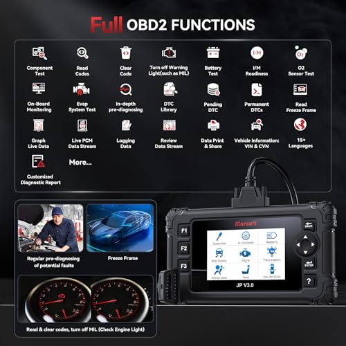 iCarsoft OBD2 Scanner for Toyota/Honda (Acura) /Lexus, iCarsoft JP V3.0 All Reset+Full System Diagnostic Scan Car Code Reader for Nissan/Infiniti/Mitsubishi/Mazda/Suzuki/Hyundai - Image 3