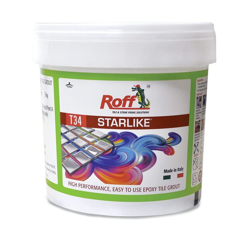 Pidilite ROFF STARLIKE [5 KG Slate Grey] 2 component | High performance epoxy grout with patented quartz technology - Image 1