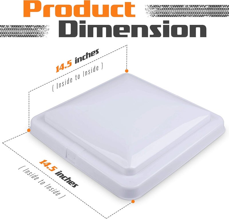 Camp'N 14 Inch Universal RV Roof Vent for Trailer, Camper, Motorhome - RV Vent Covers for Roof - OEM Lid Replacement (14 x 14 White 2-Pack) - Image 4