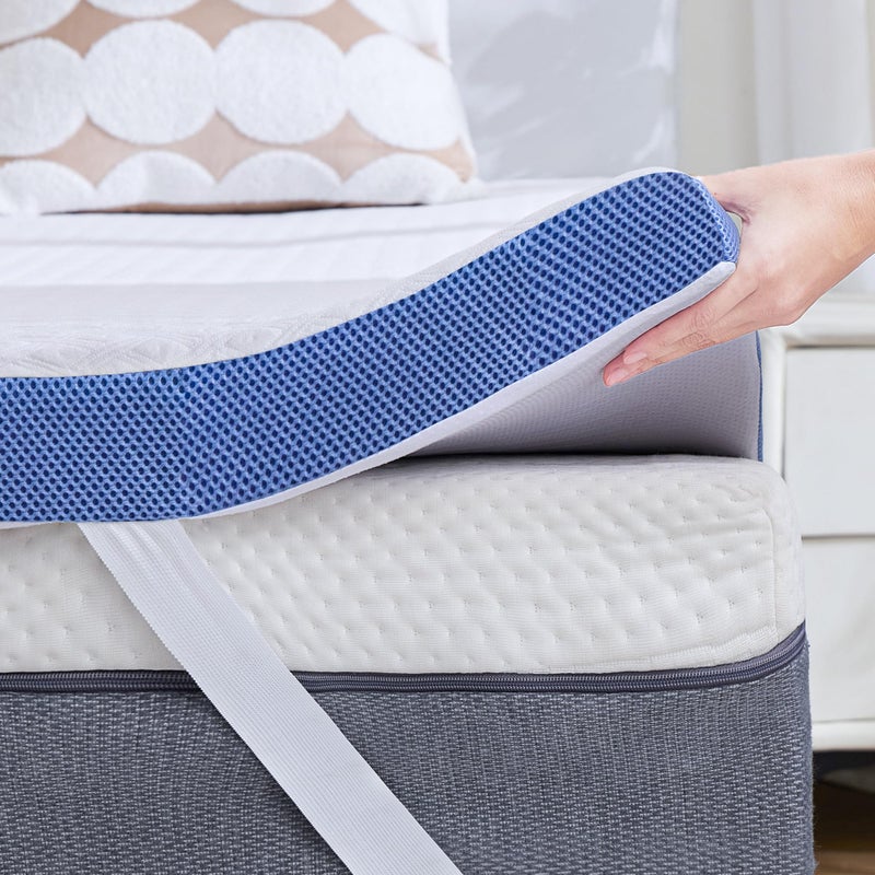 BDEUS 2 Inch Gel Memory Foam Mattress Topper Twin Size, Cooling Mattress Topper for Back Pain Relief, Non-Slip Design with Removable & Washable Soft Bamboo Cover. - Image 1