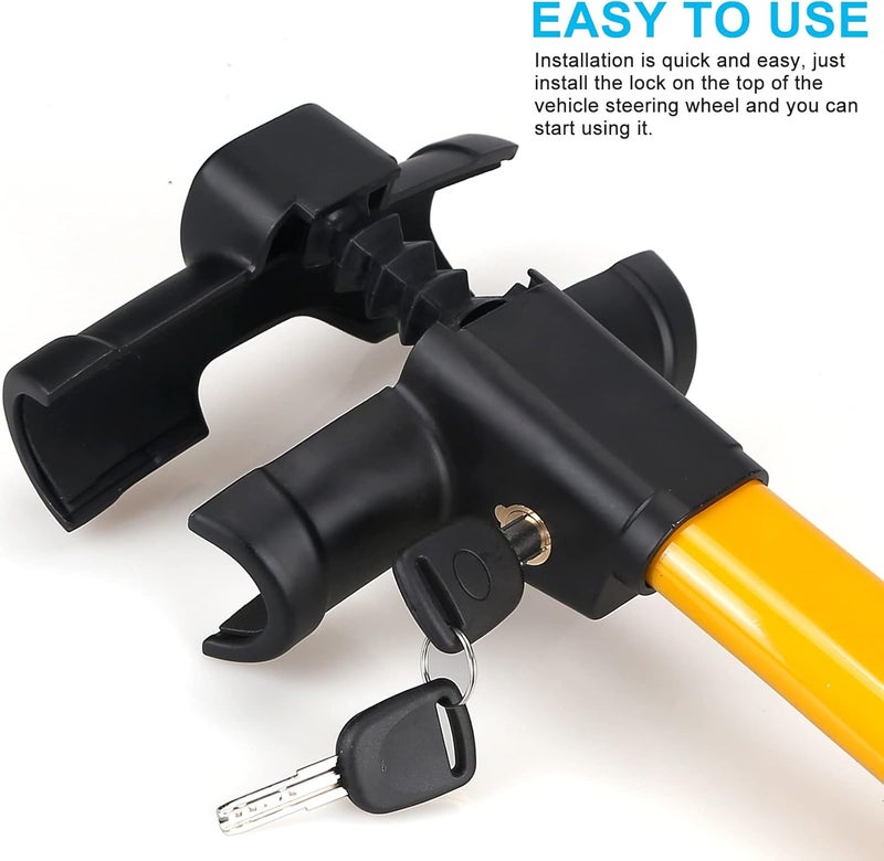 Auspicious Car Anti-Theft Stick - Car Steering Wheel Lock, Car Steering Wheel Lock, Steering Wheel Lock, Auto Steering Wheel Lock, Universal Steering Wheel Lock Locking Device, 2 Keys - Image 3