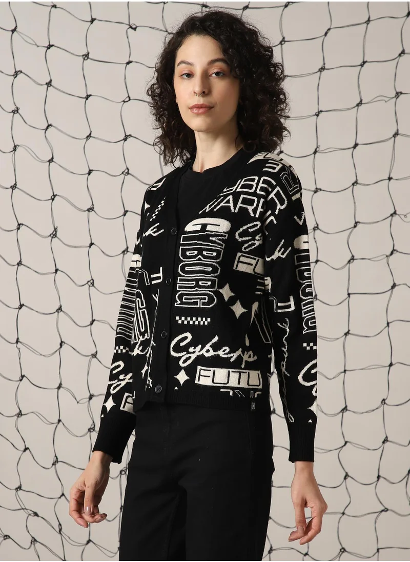 Hubberholme Women's Off White 100% Acrylic Solid Sweater