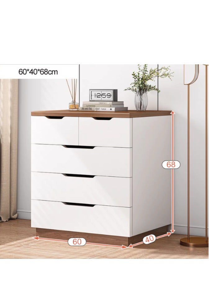 جولدن خزانة ذات 5 أدراج، خزانة ملابس بيضاء لغرفة النوم مع مقبض مدمج، جهاز قوي مضاد للتعثر، خزانة ذات أدراج بسعة تخزين كبيرة للممر والمكتب وغرفة المعيشة - Image 2