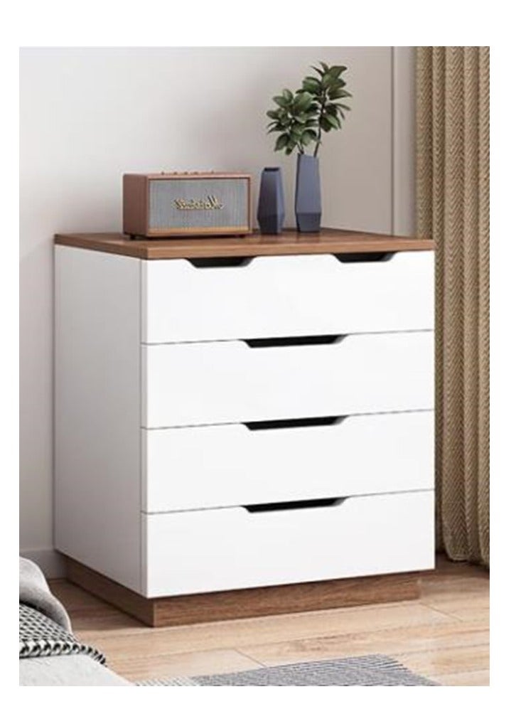 جولدن خزانة ذات 5 أدراج، خزانة ملابس بيضاء لغرفة النوم مع مقبض مدمج، جهاز قوي مضاد للتعثر، خزانة ذات أدراج بسعة تخزين كبيرة للممر والمكتب وغرفة المعيشة - Image 1