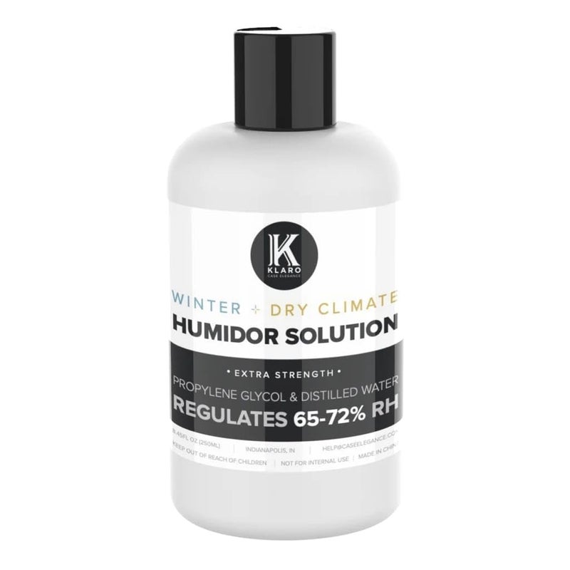 CASE ELEGANCE Winter + Dry Climate Klaro Humidor Solution Single Bottle - Special Formula to Help Maintain Humidity in Winter & Dry Climates 250 ml - Image 1