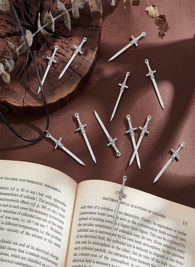 UNICRAFTALE 50pcs Tibetan Style Sword Bookmark Pendant - Antique Silver Alloy Charms, Punk and Ancient Sword Pens Set for Book Lovers and Custom Toymaking - Image 2
