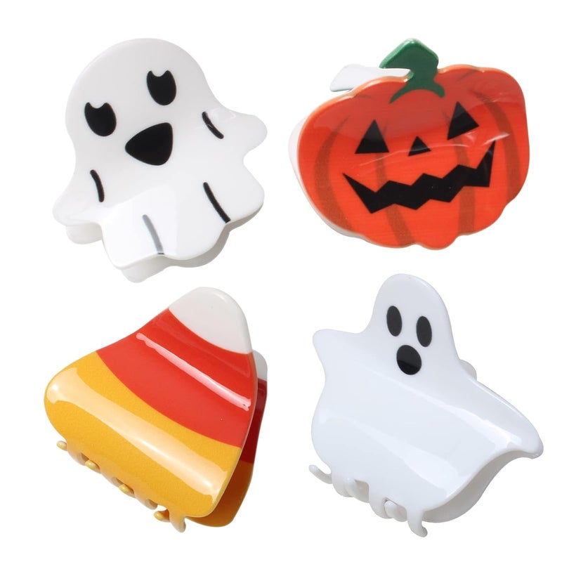 Halloween Hair Claw Clips for Girls Pumpkin Ghost Face Devil Cute Candies Hair Clip Halloween Hair Accessories for Women