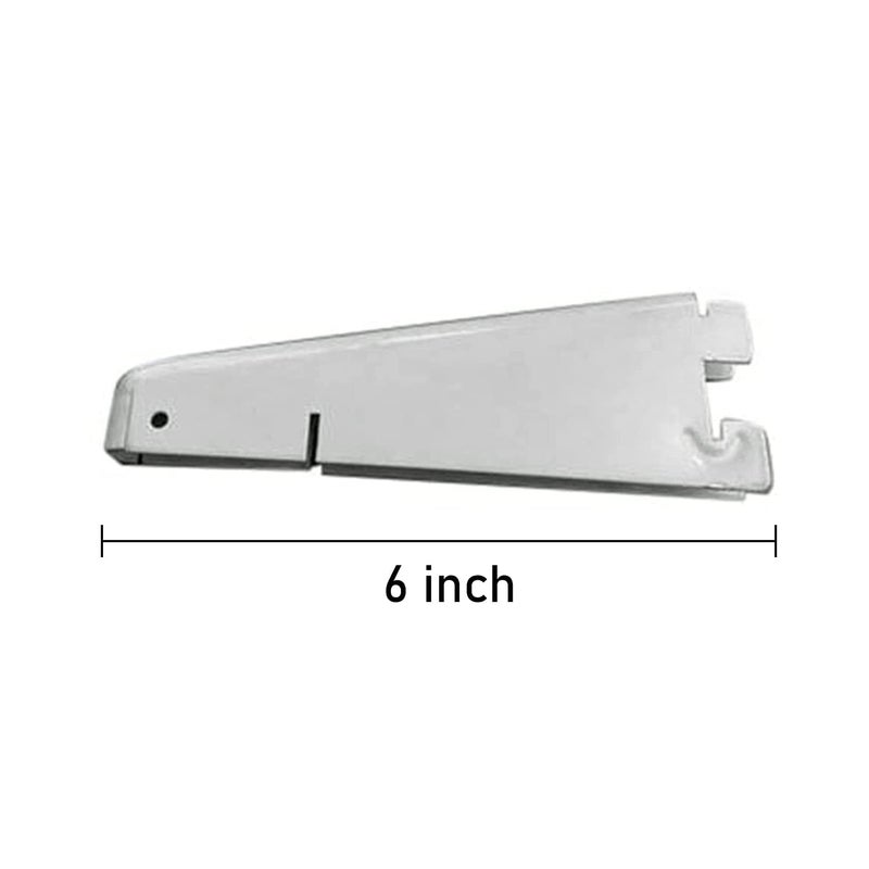 Impex Heavy Duty Double Slotted Channel and White Shelf Bracket | 6 Inch | Adjustable Multipurpose Shelf mounting Bracket, Knife Shelf Bracket for Home Kitchen Shop - Image 2