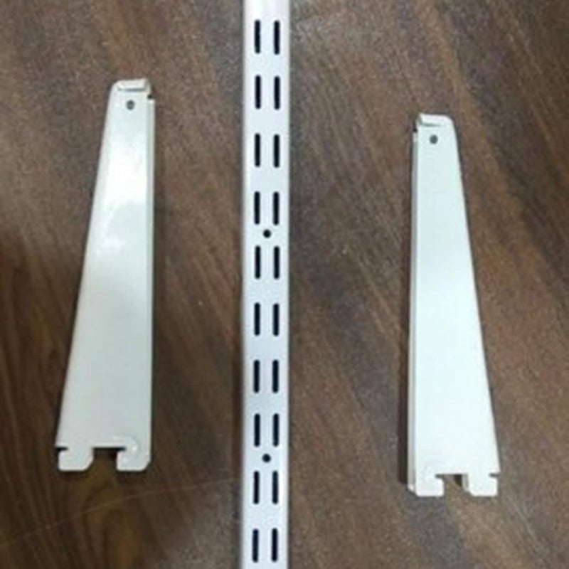 Impex Heavy Duty Double Slotted Channel and White Shelf Bracket | 6 Inch | Adjustable Multipurpose Shelf mounting Bracket, Knife Shelf Bracket for Home Kitchen Shop - Image 4