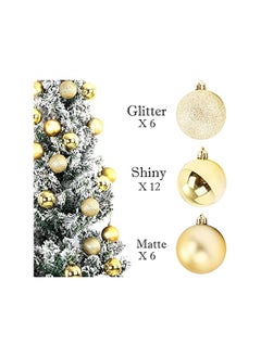 The Bros 24Pcs Mini Christmas Balls Ornaments for Xmas Christmas Tree - 1.57 Inch Shatterproof Christmas Tree Decorations Hanging Ball for Holiday Wedding Party Decoration Gold  - Image 3