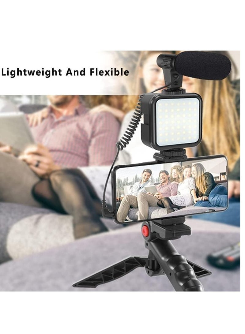 ELTRAZONE Smartphone & Camera Vlogging Studio Kits Video Shooting Photography Suit with Microphone LED Fill Light Mini Tripod  - Image 5