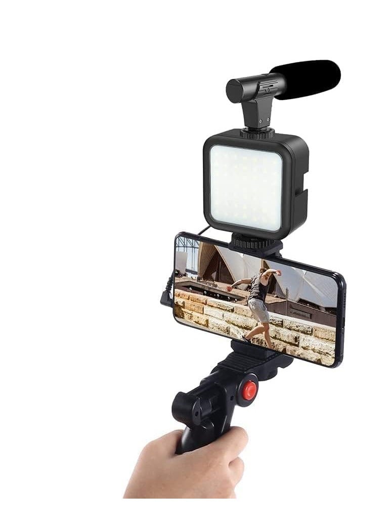 ELTRAZONE Smartphone & Camera Vlogging Studio Kits Video Shooting Photography Suit with Microphone LED Fill Light Mini Tripod  - Image 2