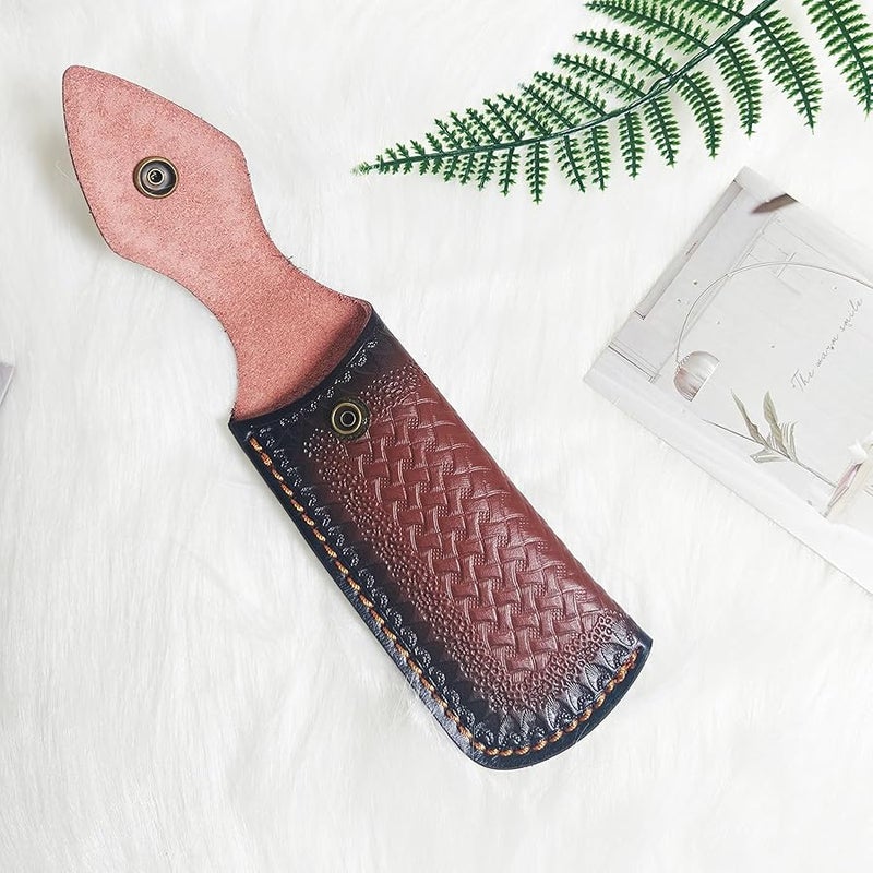 Yzikema Folding Knife Sheath，2.3/6.3 Leather Pocket Knife Sheaths for Belt, Loop Portable Folding Knife Sheath for Camping Hunting Jungle Exploration - Image 5