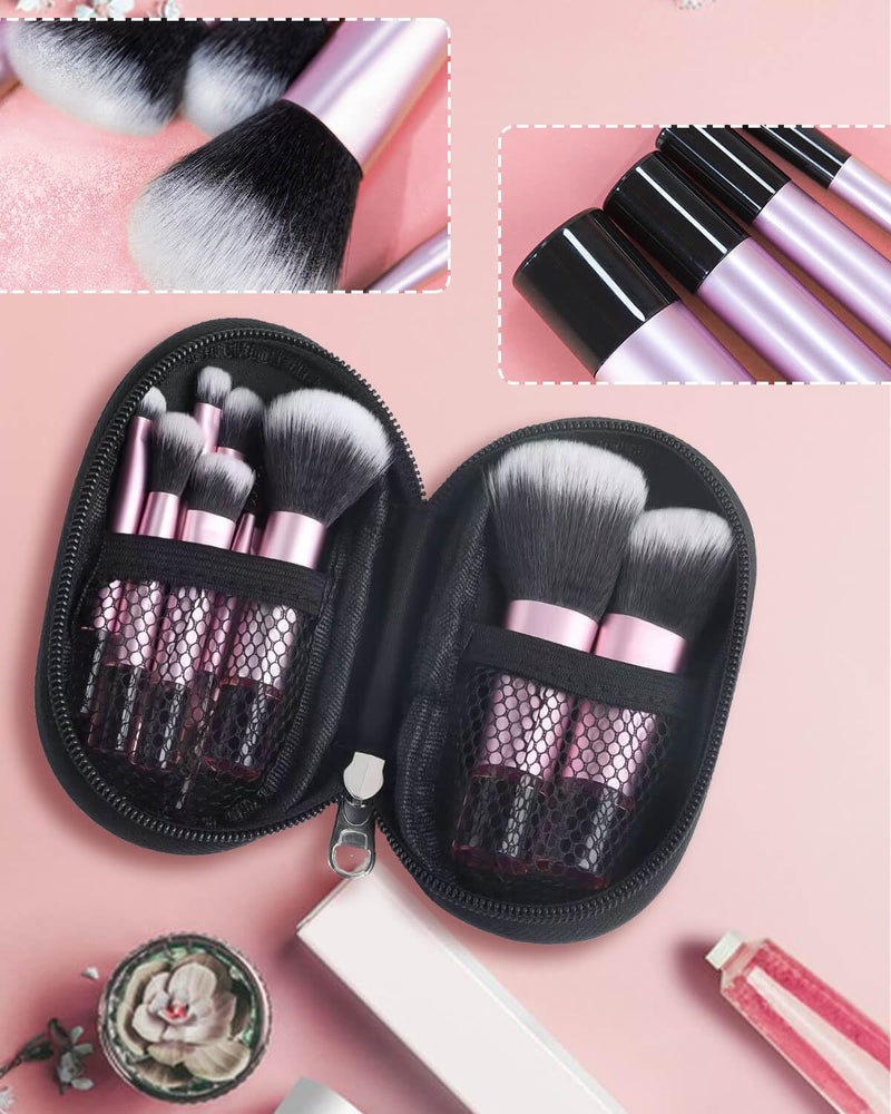 JELIEE 10 Pcs Travel Makeup Brush Set Black Mini Makeup Brushes with Makeup Brush Pouch Portable Foundation Powder Concealers Eye Shadows Makeup Set Professional Makeup Brush Set - Image 5