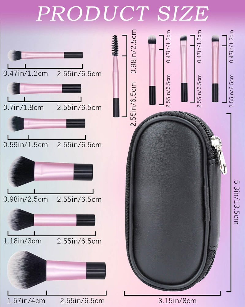 JELIEE 10 Pcs Travel Makeup Brush Set Black Mini Makeup Brushes with Makeup Brush Pouch Portable Foundation Powder Concealers Eye Shadows Makeup Set Professional Makeup Brush Set - Image 2