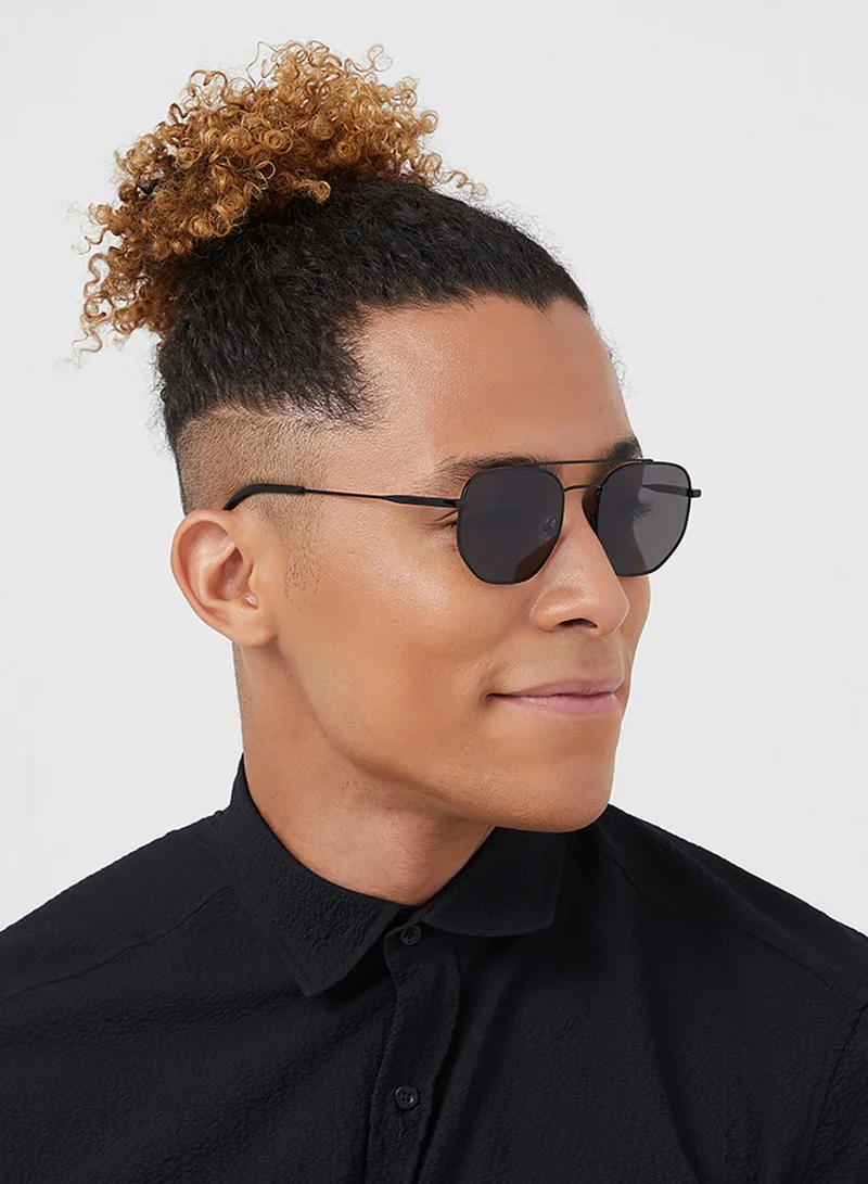 30Sundays Verbier,Men Sunglasses, Aviator Sunglasses, UV Protection: UV400 (Black,Grey)