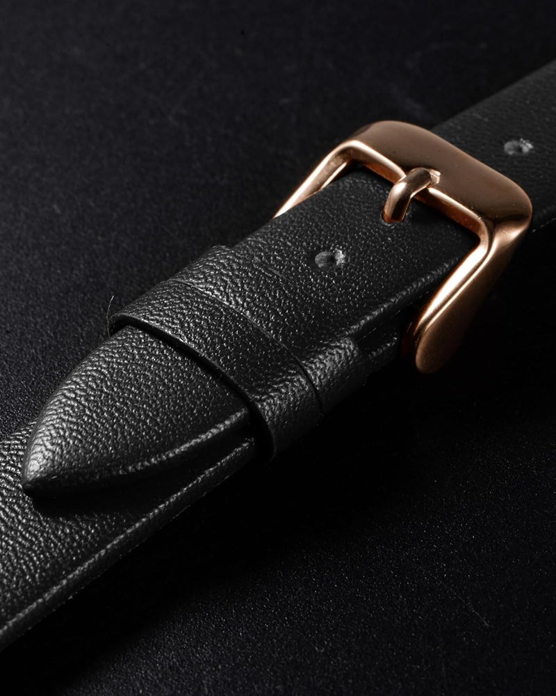 QUARKZMAN Leather Watch Strap Watch Leather Strap Watch Straps Flat Thin Elegant Leather Watch Strap Buckle for Smartwatch Men Women Men Women - Image 4