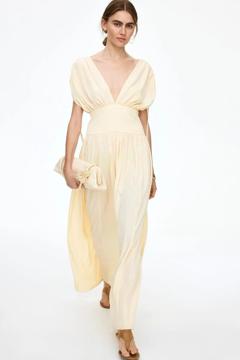 H&M Draped drawstring-detail dress