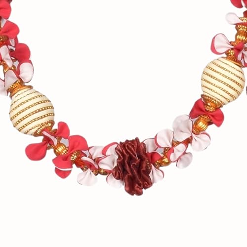 Daedal crafters Jumka Doorway Flower toran/Hanging Off White for Main Door Entrance, Thoran for Mandir & Living Room Décor, Bandarwal for Festival Decoration, Flower Hanging for Home (20x42 inch) - Image 5