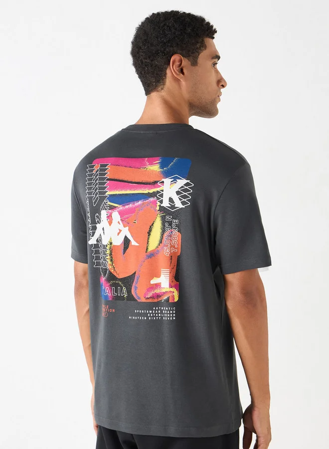 Kappa Kappa Logo Print Crew Neck T-shirt with Short Sleeves