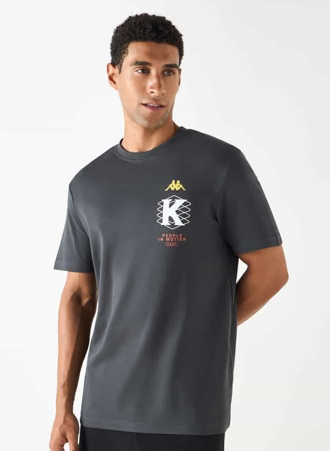 Kappa Kappa Logo Print Crew Neck T-shirt with Short Sleeves