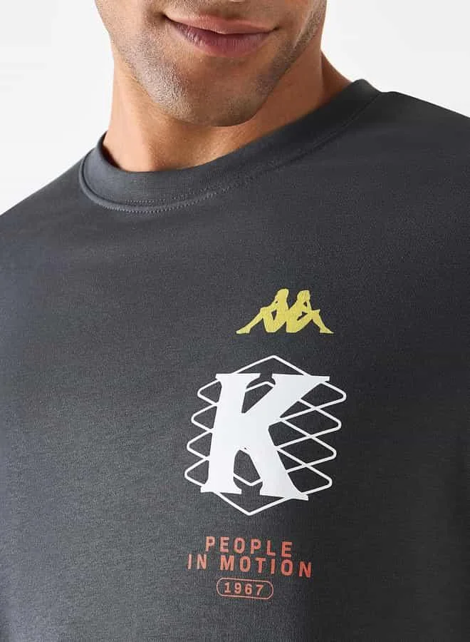 Kappa Kappa Logo Print Crew Neck T-shirt with Short Sleeves