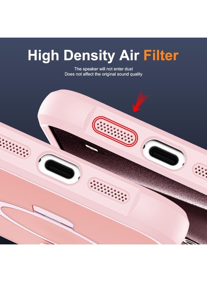 جراب متوافق مع iPhone 13 وiPhone 14 مع حامل مغناطيسي غير مرئي، جرابات هاتف شفافة مقاس 13 و14 بوصة 6.1 بوصة [متوافق مع Mag-Safe] [شعور قبضة رائع]، وردي - Image 4