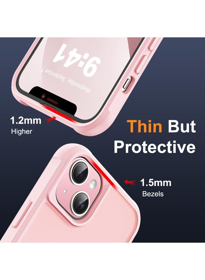 جراب متوافق مع iPhone 13 وiPhone 14 مع حامل مغناطيسي غير مرئي، جرابات هاتف شفافة مقاس 13 و14 بوصة 6.1 بوصة [متوافق مع Mag-Safe] [شعور قبضة رائع]، وردي - Image 5