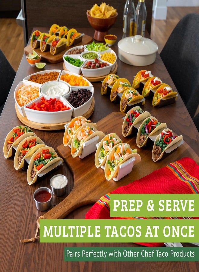 Chef Tacos Ceramic taco holder (2 Pack) soft taco holders, Holds 4 tacos, wrap server for oven and Kitchen, For Hard and Soft Shell, Dishwasher & Microwave Safe (White) - Image 4