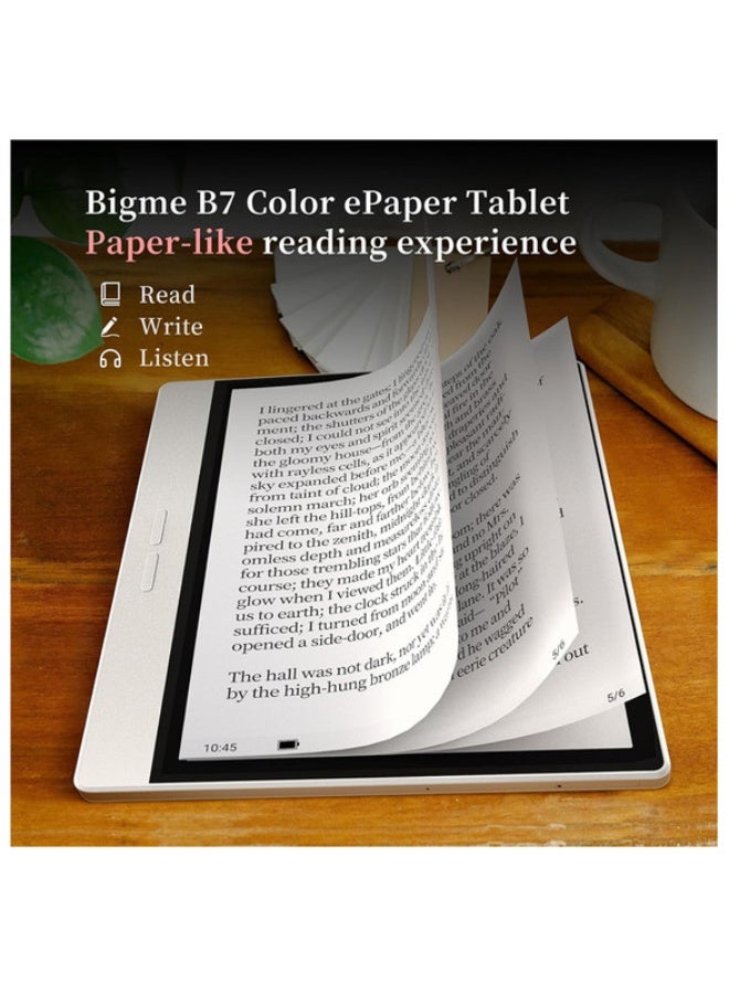 Bigme B7 7" Color E-Ink Screen Tablet E-Reader  8GB+128GB Android 14OS 4G Calling  Silver - Image 3