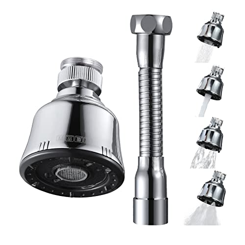 YDmeet Sink Faucet Sprayer Attachment, Upgrade 4 Mode Adjustable Kitchen Faucet Head, Movable Kitchen Tap Head 360° Rotatable with Extension Hose, Anti-Splash Sink Sprayer Facuet Nozzle Head Water Saving - Image 1