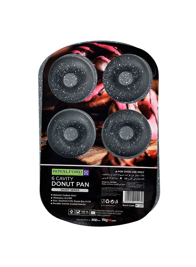 Royalford 6-Cavity Donut Pan Grey 32cm - Image 1