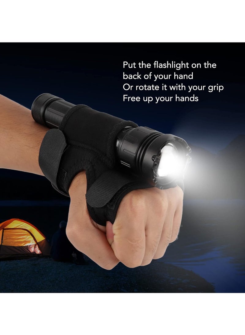 PYC - Diving Flashlight Glove Hands-Free Flashlight Holder Universal Adjustable Wrist Strap Scuba Dive Lights Accessories (Not Included Flashlight) - Image 1